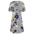 thumbnail image 5 of Ovzne Robes pour Femmes Robe Femme Mode pour Femmes Robe à Col Rond à Manches Courtes Imprimée Robe Chandail Robe de Vacances à Manches Courtes Liquidation, 5 of 5