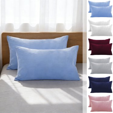 YYV Cadeaux Lot de 2 Taies d'Oreiller Standard en Microfibre Brossée Douces Respirantes Évacuant l'Humidité Résistantes aux Plis Taies d'Oreiller 20x26 Po Qualité Hôtel Durables Entretien Facile Paire de Literie