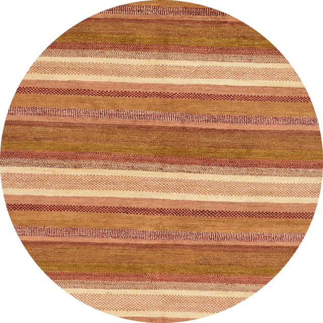 Ahgly Company Indoor Round Abstract Orange Abstract Area Rugs, 8' Round