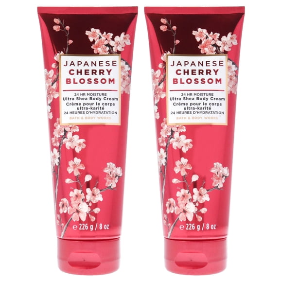 Japanese Cherry Blossom by Bath and Body Works for Women - 8 oz Body Cream - Pack of 2