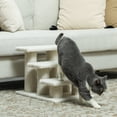 thumbnail image 2 of PawHut 3-Step Pet Stairs, Carpeted Cat Scratching Post, Beige, 2 of 10