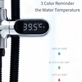 thumbnail image 3 of LED Display Home Water Shower Thermometer Flow Water Self-Generating Temperture Meter Monitor, 3 of 7