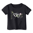 thumbnail image 1 of Hfolob Hauts pour Filles Garçon Fille Mode Décontractée Imprimé Col Rond Ample Manches Courtes T-Shirt Haut T-Shirts pour Enfants, 1 of 4