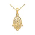 thumbnail image 1 of Collier Pendentif Hamsa en Or Jaune 14K avec Chaîne, 1 of 1