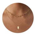 thumbnail image 1 of LYMAYTER Collier Pendentif Initiale en Or Collier Initiale Superposé en Or - Délicat, pour Femmes, 1 of 7