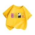 thumbnail image 3 of PMVFHDE T-Shirts d'Été pour Filles, T-Shirt Mignon à Motif pour Fille, Col Rond, Manches Courtes, T-Shirt Décontracté d'Été Jaune, 8-9 Ans, 3 of 5