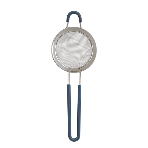 Passoire à maille fine Mainstays avec poignée recouverte de silicone, panier de 23,8 cm, marine