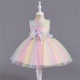thumbnail image 2 of Robes pour Adolescents Printemps Été Imprimé Volant Sans Manches Décorations de Fête Princesse Robe pour Tout-Petit Rose 1-2 Ans, 2 of 4