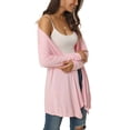 thumbnail image 4 of INSPIRE CHIC Women's Spring Fall Draped Open Front Casual Long Sleeve Lightweight Cardigan M Pink, 4 of 6