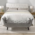 thumbnail image 2 of Alma Tufted Flared Arm Entryway Bench Opal Grey, 2 of 10
