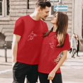 thumbnail image 2 of LUOGENLI T-shirts pour Femme pour Femmes T-Shirt à Col Rond à Manches Courtes Imprimé pour la Journée du Couple Tee T-shirts T-shirts pour Femmes Grande Taille Saint-Valentin T-shirts pour Femmes T-shirts Graphiques Pâques Rouge TTG, 2 of 4