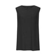 thumbnail image 4 of Débardeurs pour Femmes Zeophrasy Chemise Sans Manches pour Femmes Couleur Unie Col Rond Chemise Décontractée Débardeurs Blouse Sans Manches Excellent Cadeau à Petit Prix Gris Foncé TTG, 4 of 6