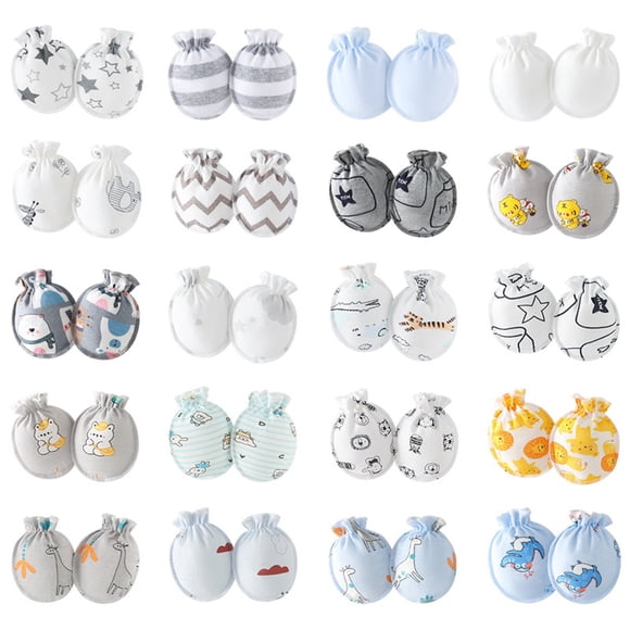 Gloves Mittens 20 Pairs Newborn Baby Gloves Infant No Scratch Elastic Wrist Infant Soft Gloves Baby Mittens For 06 Months Baby Girls Boys,Random Style Gloves Mittens