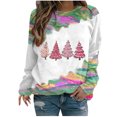 thumbnail image 1 of EQWLJWE Sapin de Noël Sweatshirts for Women Manches Longues Sweatshirts Col Rond Pull-Over Arbre de Noël Tops et Frais Verts Cravate Teint Raglan Manches Top Sweatshirts de Noël for Grande Taille pour Femme Tailles, 1 of 2