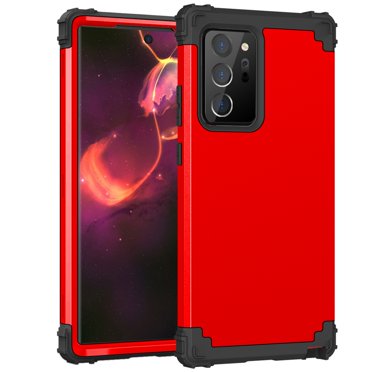 Galaxy Note20 Ultra Case, Dteck Heavy Dual Layer Rugged Shockproof Case Hard PC Protective Back Cover For Samsung Galaxy Note 20 Ultra 5G, Red