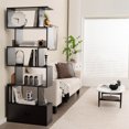 thumbnail image 4 of Costway 6-Tier S-Shaped Bookcase Storage Rack Bookshelf with Cabinet Anti-toppling Devices Black, 4 of 9