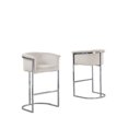 thumbnail image 3 of Cream Velvet Barstool Chair (Single) with Silver Metal Chrome Base, 3 of 3