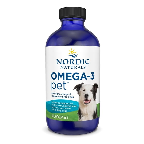 Nordic Naturals Oméga 3 pour Animaux �?? Huile de Poisson pour Chiens et Chats, Favorise une Peau, un Pelage, des Articulations et un Cœur en Santé �?? Non Aromatisée, 237 ml