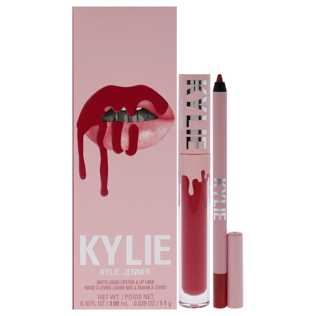 Trousse pour Lèvres Mates - 503 Bad Lil Thing par Kylie Cosmetics pour Femmes - 2 Pcs Rouge à Lèvres Liquide Mat 0,10 Oz, Traceur pour Lèvres 0,039 Oz