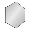 thumbnail image 1 of Kate and Laurel Rhodes Miroir Mural Hexagonal à 6 Côtés, 30,75 X 34,75 Brun Noyer, 1 of 6