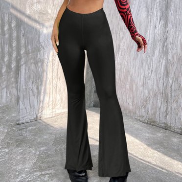 EGNMCR Leggings for Women Women's Boho Hippie High Waist Wide Leg Long Flared Bell Bottom Pants