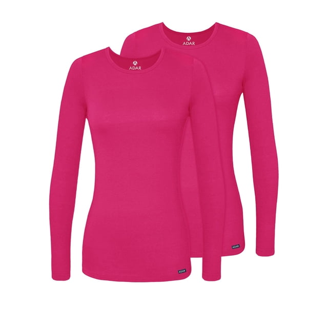 Adar sous-Couches pour Femmes, Lot de 2 - T-Shirt de sous-Couche à Manches Longues Confortable