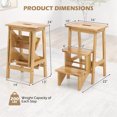 thumbnail image 3 of Gymax Multi-function 3 Tier Step Stool 3 in 1 Folding Ladder 24'' Storage Shelf Coffee, 3 of 10