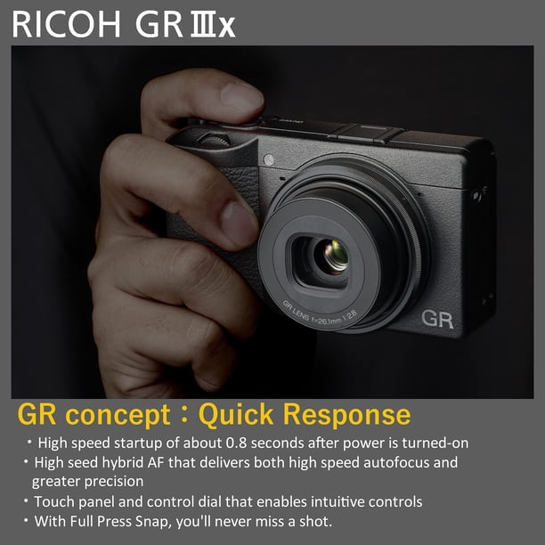 Ricoh GR IIIx Digital Compact Camera | 24MP APS-C Sensor | 26.1mm