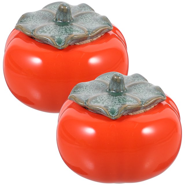 Miangastore 2Pcs Persimmon Shaped Tea Canisters Tea Sealed Tins Moistureproof Tea Canisters