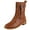 Brown, variant on jovati Women Fashion Western Style Cowboy Riding Boots Casual Warm Low Heels Knee Middle Tube Boots Shoes