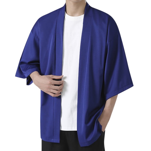 Men's Solid Drop Shoulder Kimono Jacket Open Front Cardigan Cloak Wool Cardigan Sweater Button Button up Cardigan for Men Button up Sweater for Men Mens Cardigan Cardigan Sweater Mens Mens Cardigan
