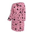 thumbnail image 4 of Ihph7 Waffle Robes for Women Plus Size Robe Womens Robes Knee Length Towel Robe Bathrobe for Women Robes for Women Hotel Robe Long Sleeve Robes for Women Pink XL, 4 of 4