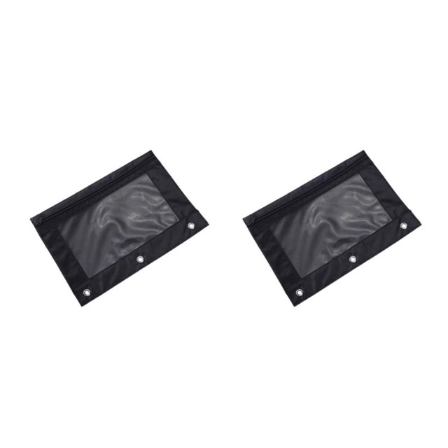 Decodeary Durable Pouch For Organizing Documents In Office Portable Zippered Pouch Black 2Set
