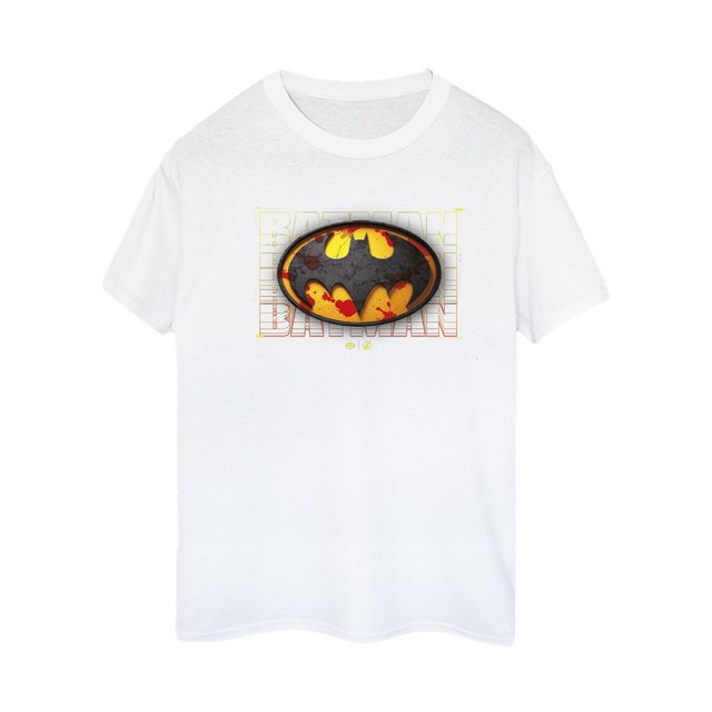 DC Comics T-Shirt Boyfriend en Coton Éclaboussures Rouges Batman pour Femmes