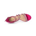 thumbnail image 4 of BLISSFUL STEP Women's Shoes Stiletto Heel Open Toe Ankle Strap Rhinestone Buckle Sandals Hot Pink 9, 4 of 7