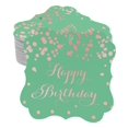 thumbnail image 1 of Inkdotpot Real Rose Gold Foil Happy Birthday Tags Favor Bracket Shape Hang Pack Of 50 Paper Tags, 1 of 6