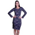 thumbnail image 1 of Moomaya Womens Full Sleeve Printed Midi Length Printed Bodycon Dress, 1 of 6