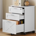 thumbnail image 1 of BeesClover File Cabinet with Lock, Mobile Wood Filing Cabinet for Home Office, Under Desk Storage Organizer with Wheels, 1 of 5