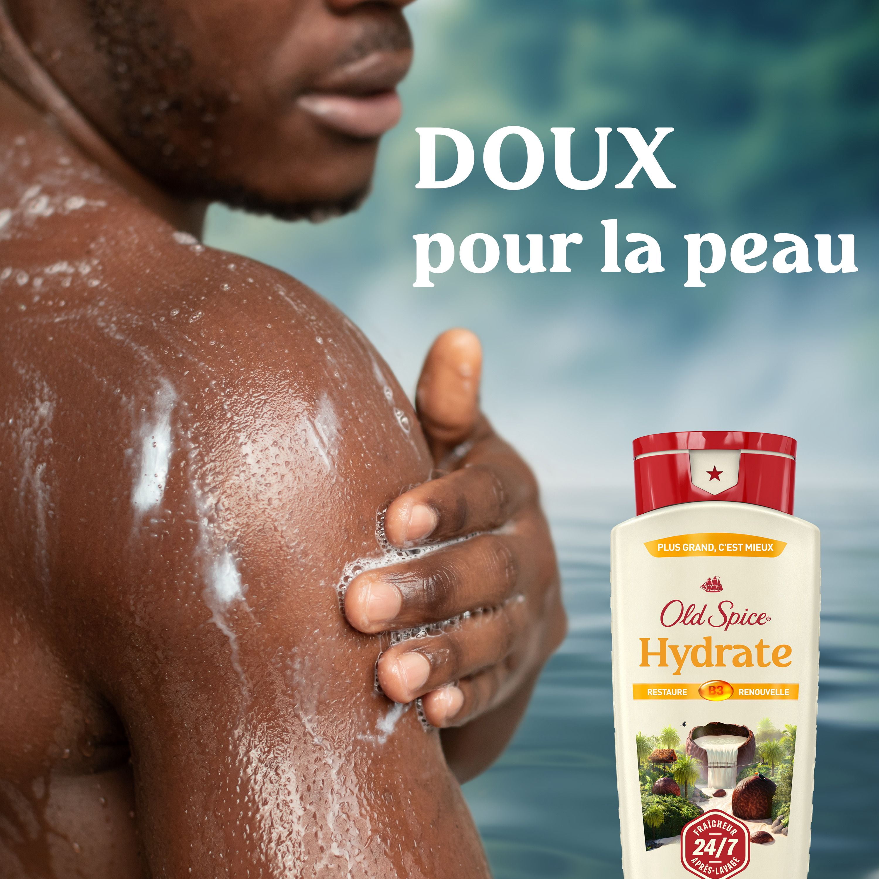 Old Spice Nettoyant pour le Corps pour Hommes Hydrate avec Beurre de Karité