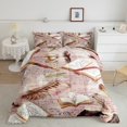 thumbnail image 2 of Erosebridal Feather Print Bedding Twin Comforter Set,Book Lovers Down Comforter,Readers Room Decorative,Reversible,2-Piece, 2 of 8