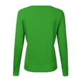 thumbnail image 4 of Liquidation! Hontri Cardigan pour Femme à Col Rond Tricoté à Manches Longues Grandes Tailles Ample Uni Court Chandail Veste Cardigan Cardigan pour Femme Vert TG, 4 of 4