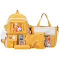 thumbnail image 1 of Kawaii Backpack Backpack Kawaii Pendants and Pins Accessories 5Pcs Set Cute Kawaii Rucksack for School Bag Cute Aesthetic Backpack 17in Travel Rucksack School Bag (Black), 1 of 5