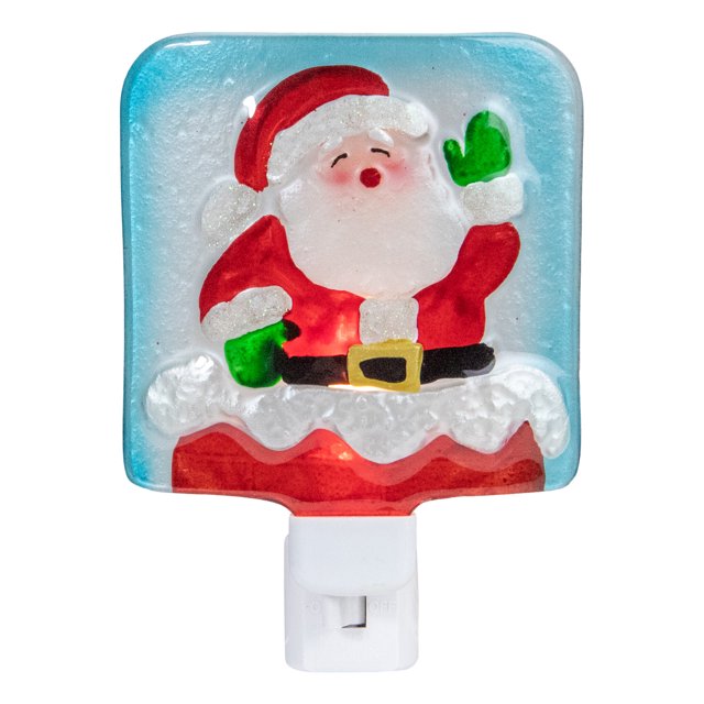 Northlight Père Noël dans la Cheminée Veilleuse de Noël en Verre - 4,5 Pouces