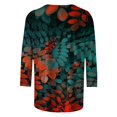 thumbnail image 4 of Xihbxyly Hauts pour Femmes Manches 3/4 T-shirt Imprimé de Mode pour Femmes Blouse à Manches 3/4 Col Rond Hauts Décontractés Articles en Liquidation, 4 of 5