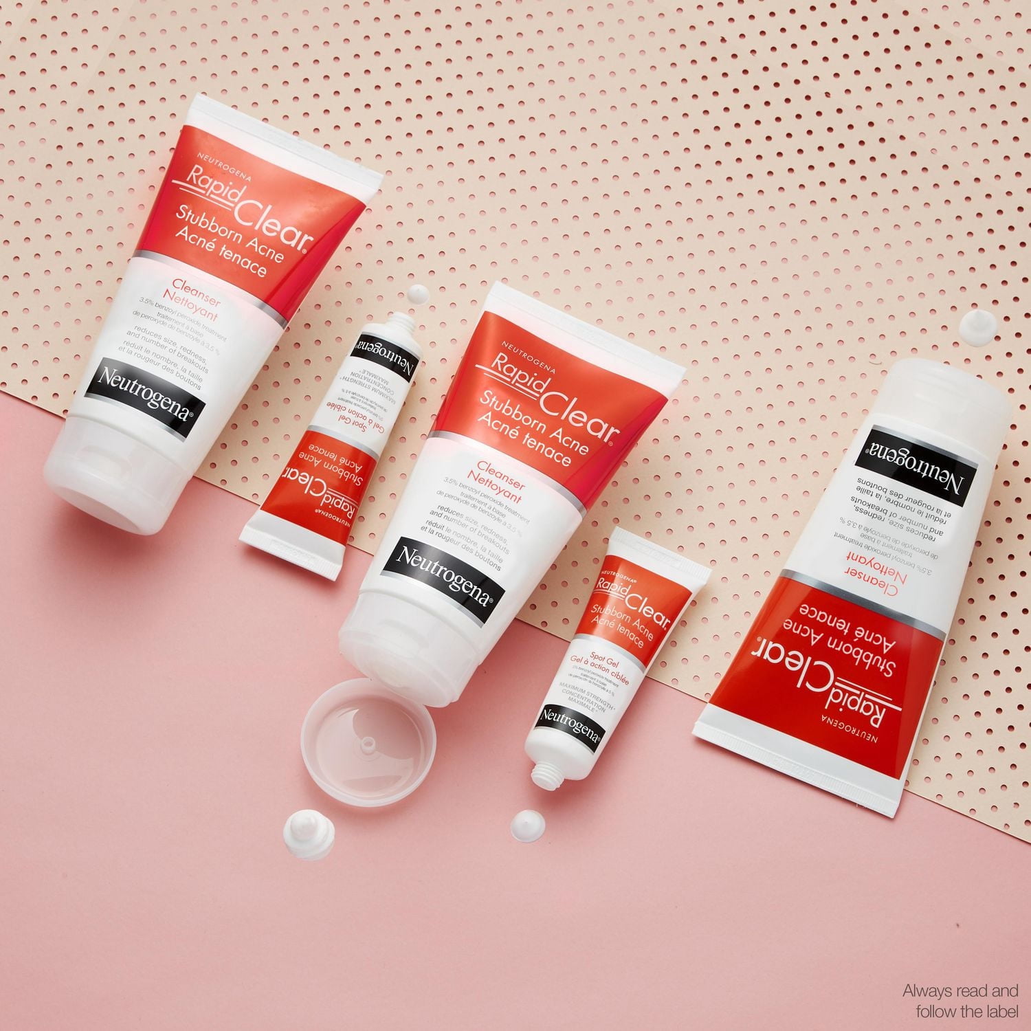 Neutrogena Rapid Clear Nettoyant pour le Visage pour Acné Tenace, Traitement de l'Acné au Peroxyde de Benzoyle Nettoyant pour le Visage