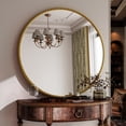 thumbnail image 1 of BEAUTYPEAK 28" Large Round Bathroom Mirror Decorative Vintage Mirror, Gold, 1 of 11