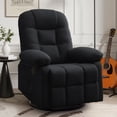 thumbnail image 1 of Korser Manual Swivel Rocker Recliner Chair for Living Room,Small Recliner Sofa for Small Spaces,Linen Fabric,Dark Black, 1 of 7