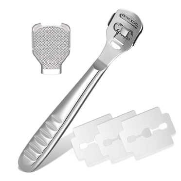 24 Pieces Callus Shaver Set, 20 Replacement Slices Blades 2 Callus Shavers and 2 Foot File Head Foot Care Tools Hard Skin Remover for Hand Feet