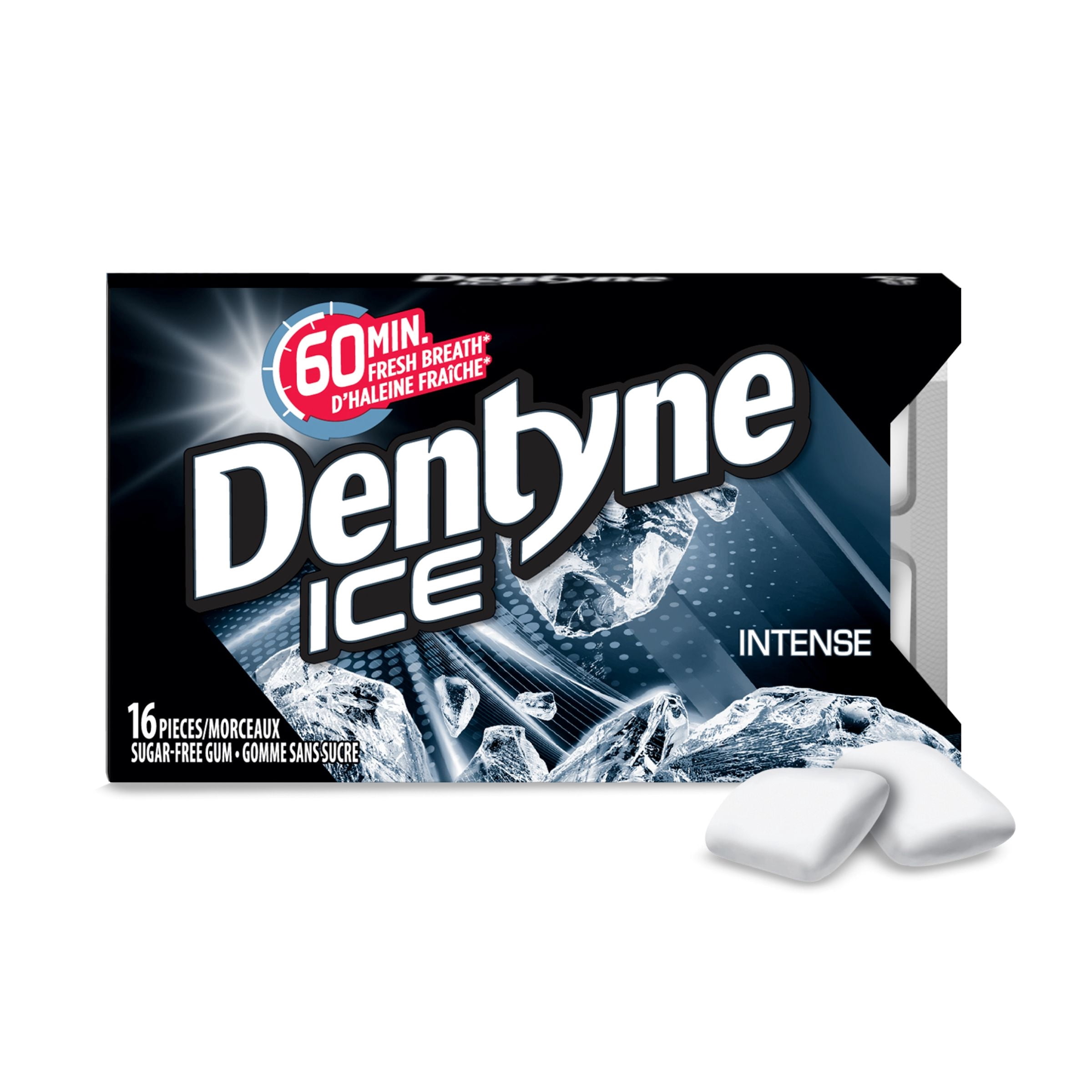 Dentyne Ice, Gomme sans sucre Intense, paquet de 4 (64 pièces)