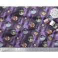 thumbnail image 2 of Soimoi Purple polyester Crepe Fabric Moon & Planet Galaxy Decor Fabric Printed Yard 42 Inch Wide, 2 of 3